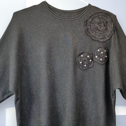 Maxi Maglia con Fiori e Strass Pilli