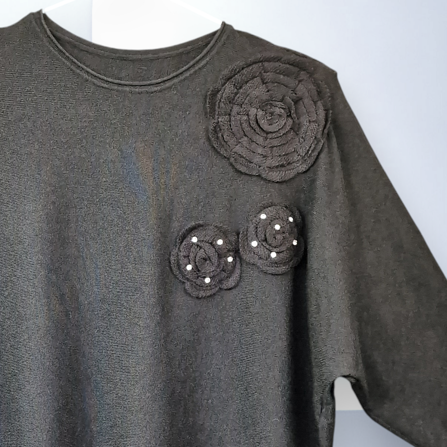 Maxi Maglia con Fiori e Strass Pilli