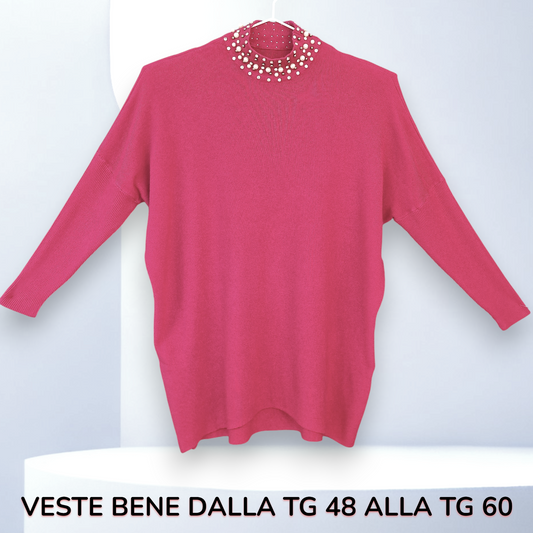 Maxi Maglia con Strass e Perle Nanny