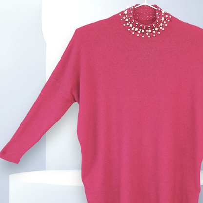 Maxi Maglia con Strass e Perle Nanny