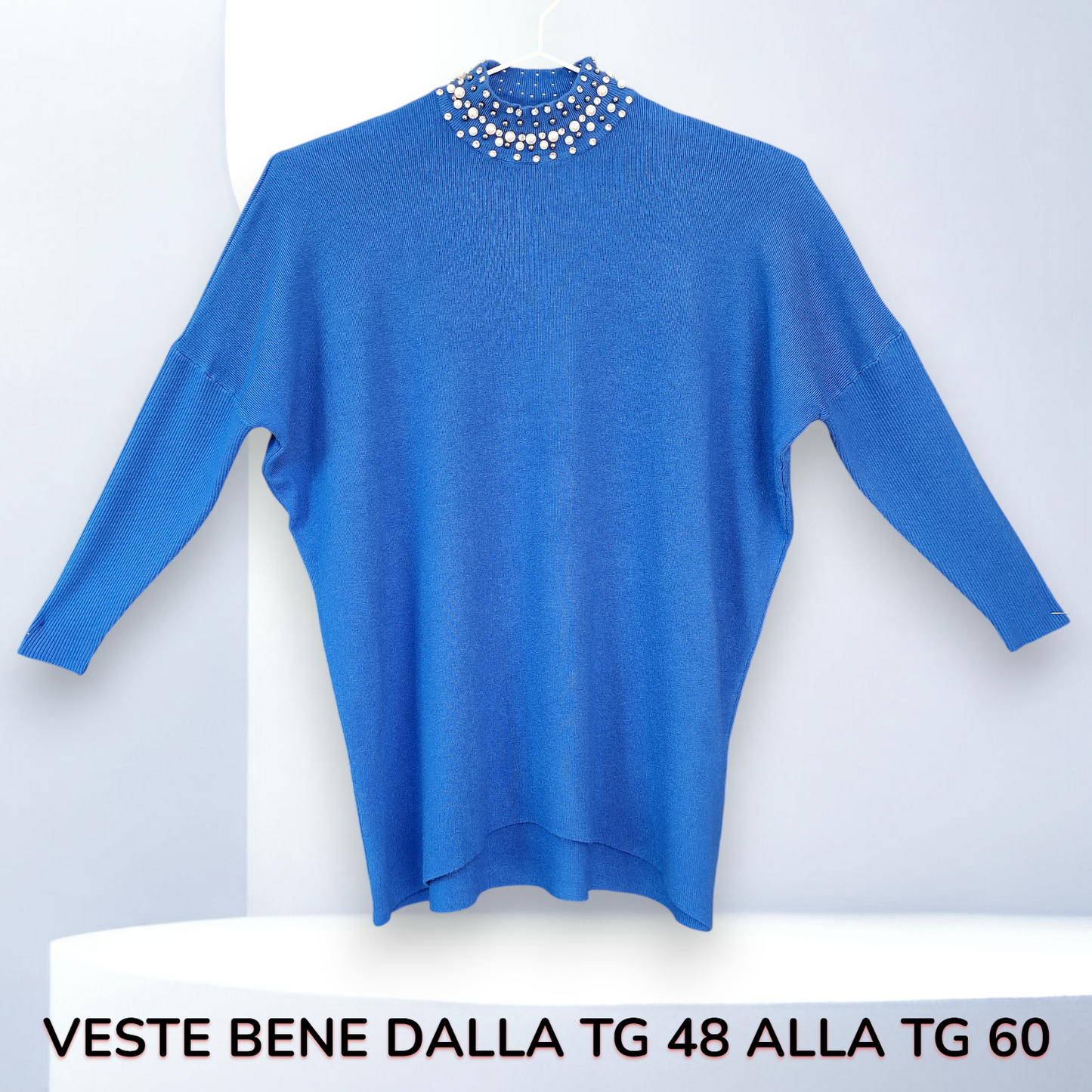 Maxi Maglia con Strass e Perle Nora