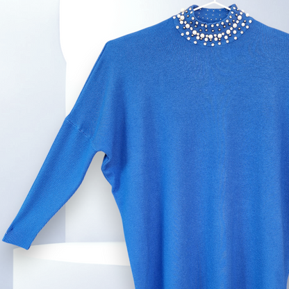 Maxi Maglia con Strass e Perle Nora