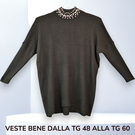Maxi Maglia con Strass e Perle Niki