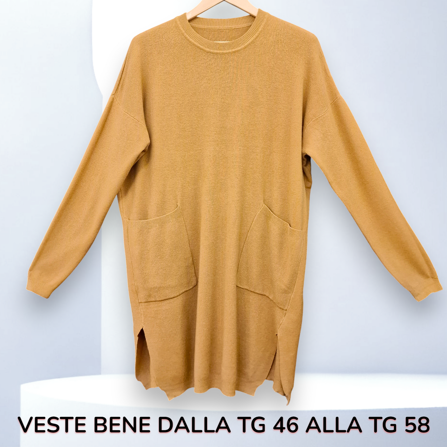 Maxi Maglia con Spacchi Sienna