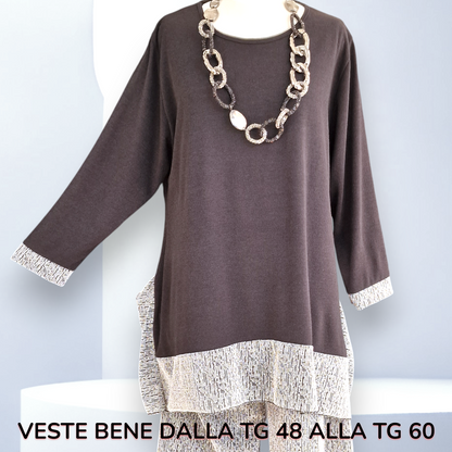 Maxi Completo con Pantalone in Lurex Brillante