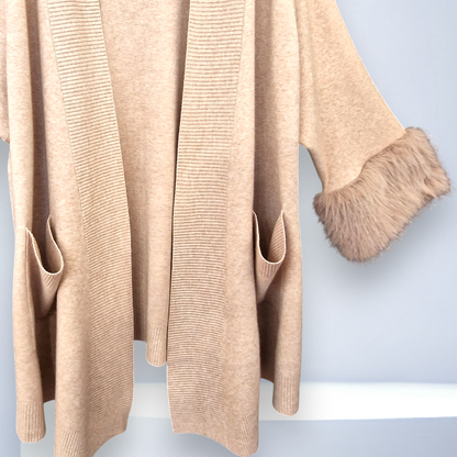 Maxi Cardigan Con Pelliccia Keshia