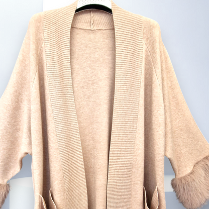 Maxi Cardigan Con Pelliccia Keshia