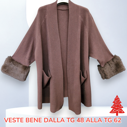 Maxi Cardigan Con Pelliccia Kim