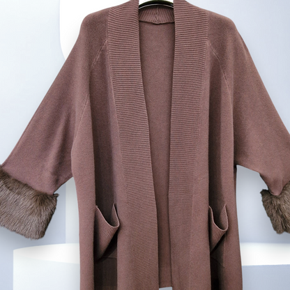 Maxi Cardigan Con Pelliccia Kim