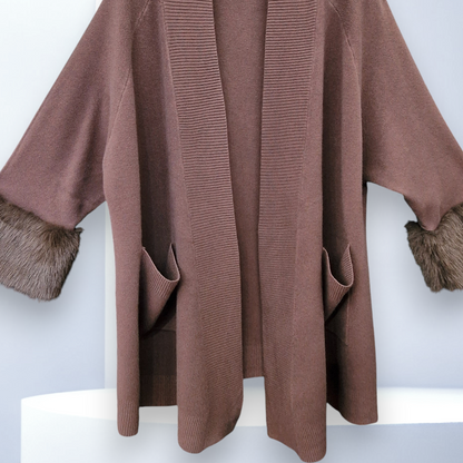 Maxi Cardigan Con Pelliccia Kim