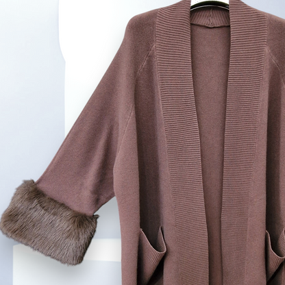 Maxi Cardigan Con Pelliccia Kim