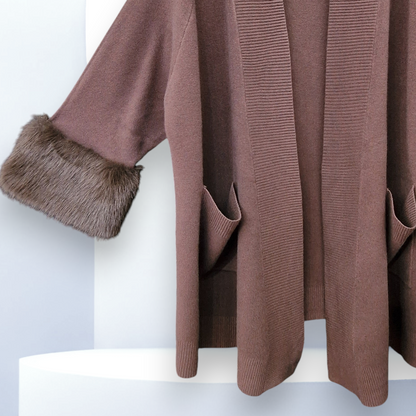 Maxi Cardigan Con Pelliccia Kim