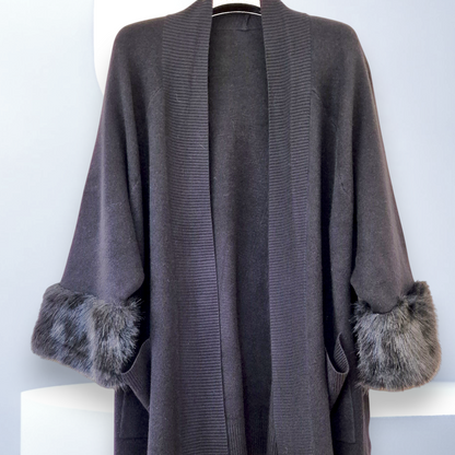 Maxi Cardigan Con Pelliccia Kendra