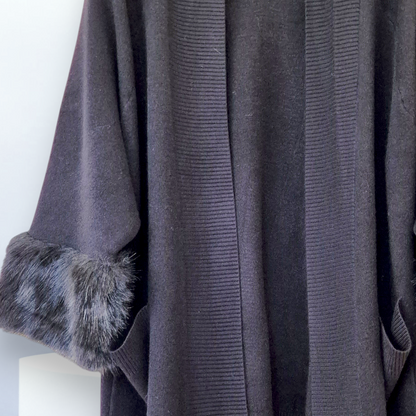 Maxi Cardigan Con Pelliccia Kendra