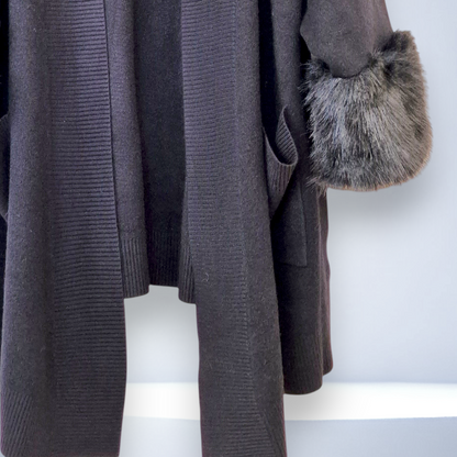 Maxi Cardigan Con Pelliccia Kendra