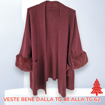 Maxi Cardigan Con Pelliccia Kamy
