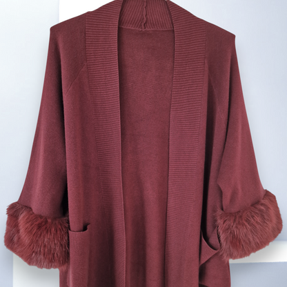 Maxi Cardigan Con Pelliccia Kamy
