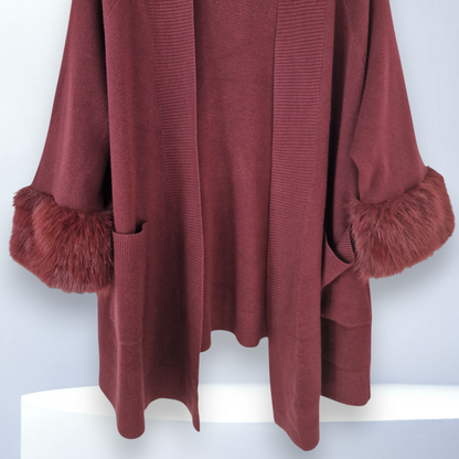 Maxi Cardigan Con Pelliccia Kamy