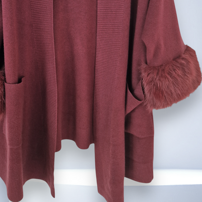 Maxi Cardigan Con Pelliccia Kamy