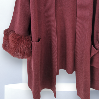 Maxi Cardigan Con Pelliccia Kamy