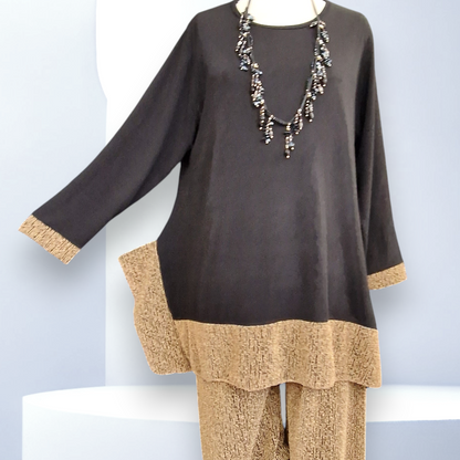 Maxi Completo con Pantalone in Lurex Golden