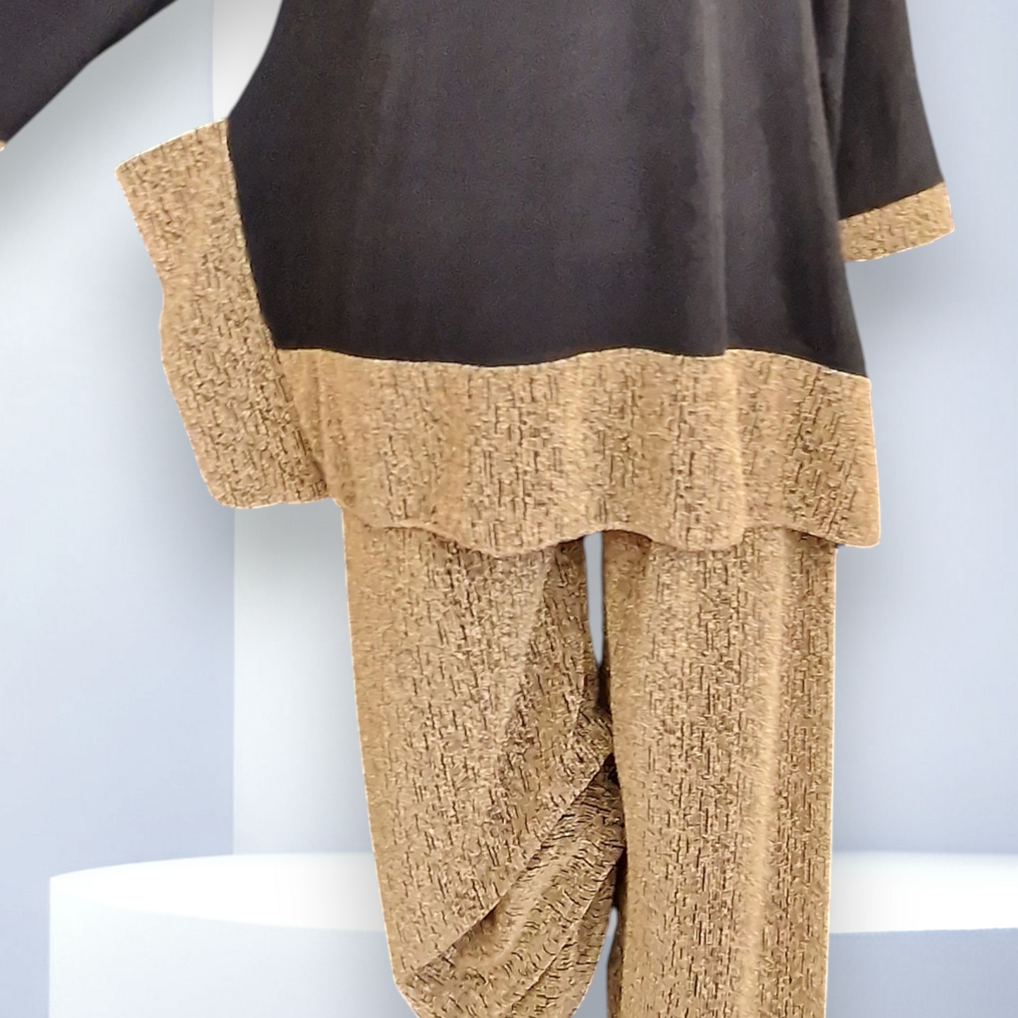 Maxi Completo con Pantalone in Lurex Golden