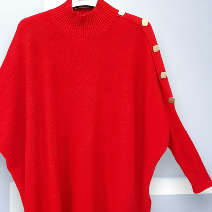 Maxi Maglia con Bottoni Dorati Iside