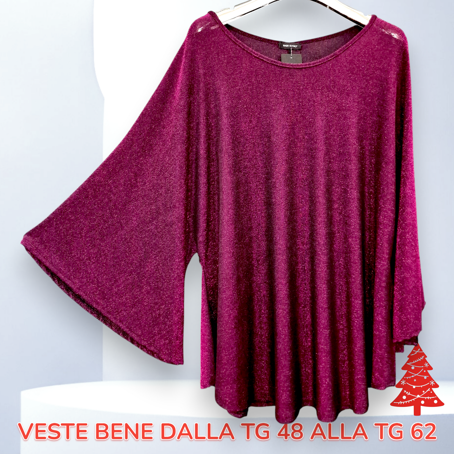 Maxi Maglia  Taglie Forti in Lurex Tola