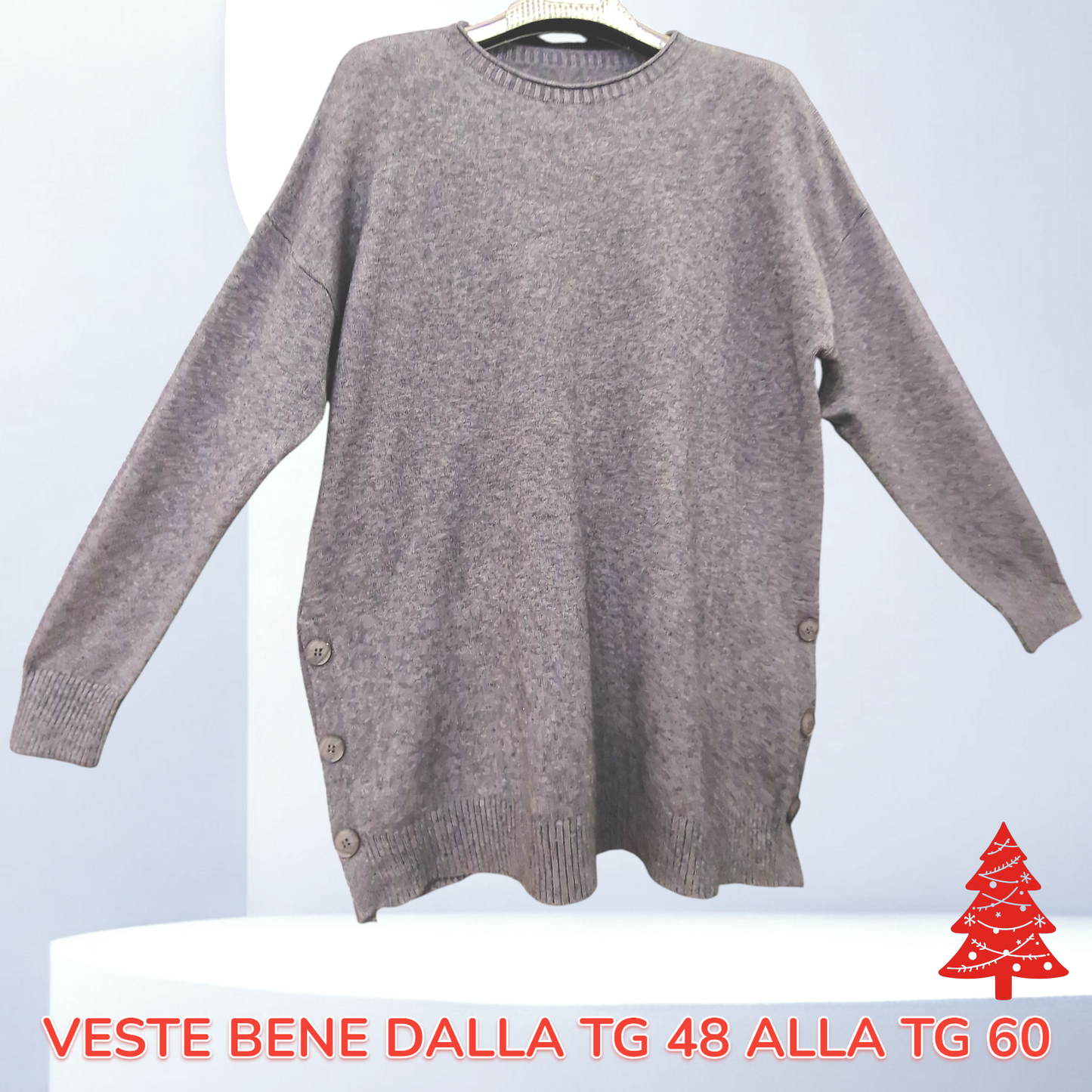 Maxi Maglia Con Bottoni Mavi