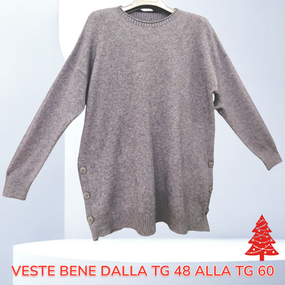 Maxi Maglia Con Bottoni Mavi