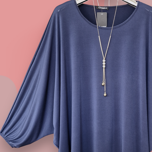 Maxi Maglia in Crepe Con Collana Molly