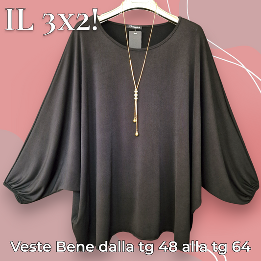 Maxi Maglia in Crepe Con Collana Milly