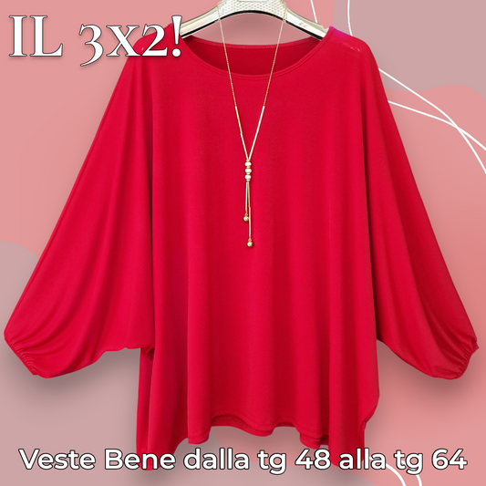 Maxi Maglia in Crepe Con Collana Maggy