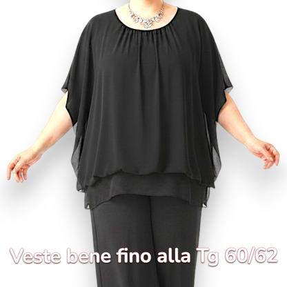 Maxi Maglia in Georgette e Viscosa Domitilla