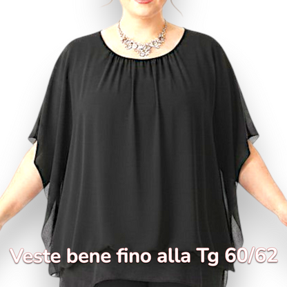 Maxi Maglia in Georgette e Viscosa Domitilla