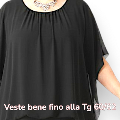 Maxi Maglia in Georgette e Viscosa Domitilla