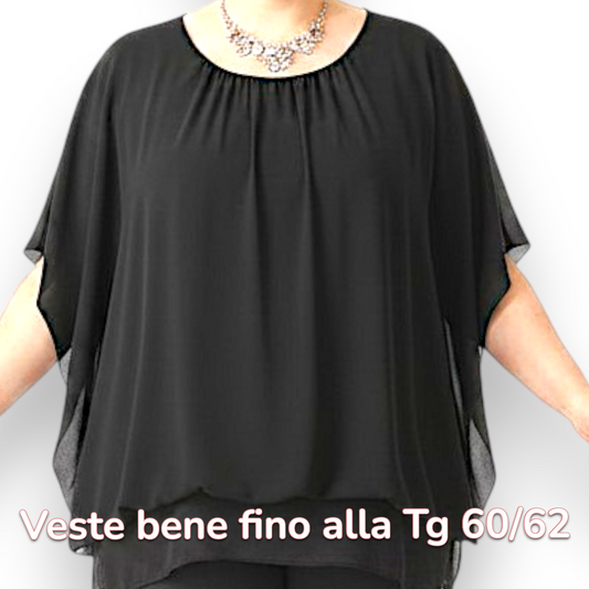 Maxi Maglia in Georgette e Viscosa Domitilla