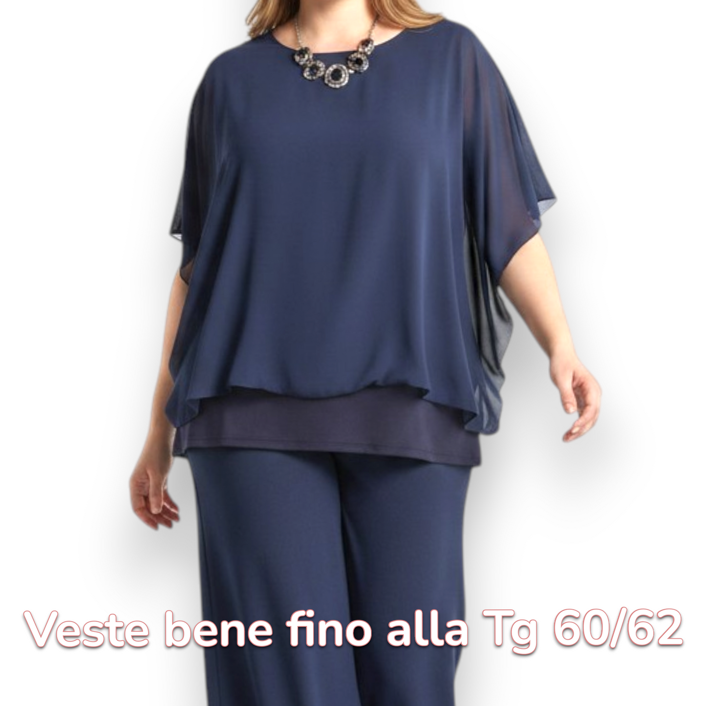 Maxi Maglia in Georgette e Viscosa Diana