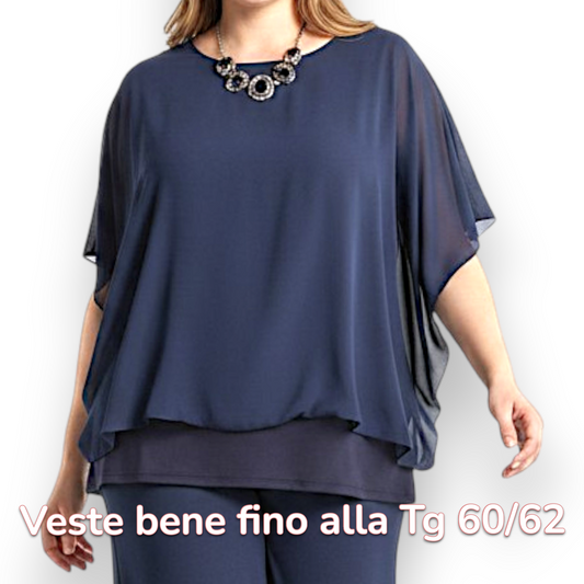 Maxi Maglia in Georgette e Viscosa Diana