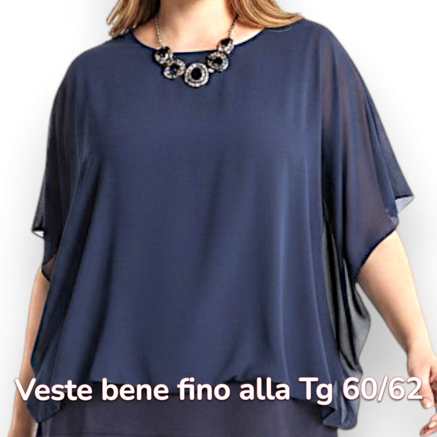 Maxi Maglia in Georgette e Viscosa Diana