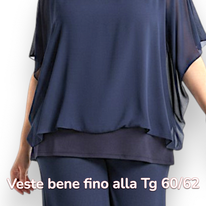Maxi Maglia in Georgette e Viscosa Diana