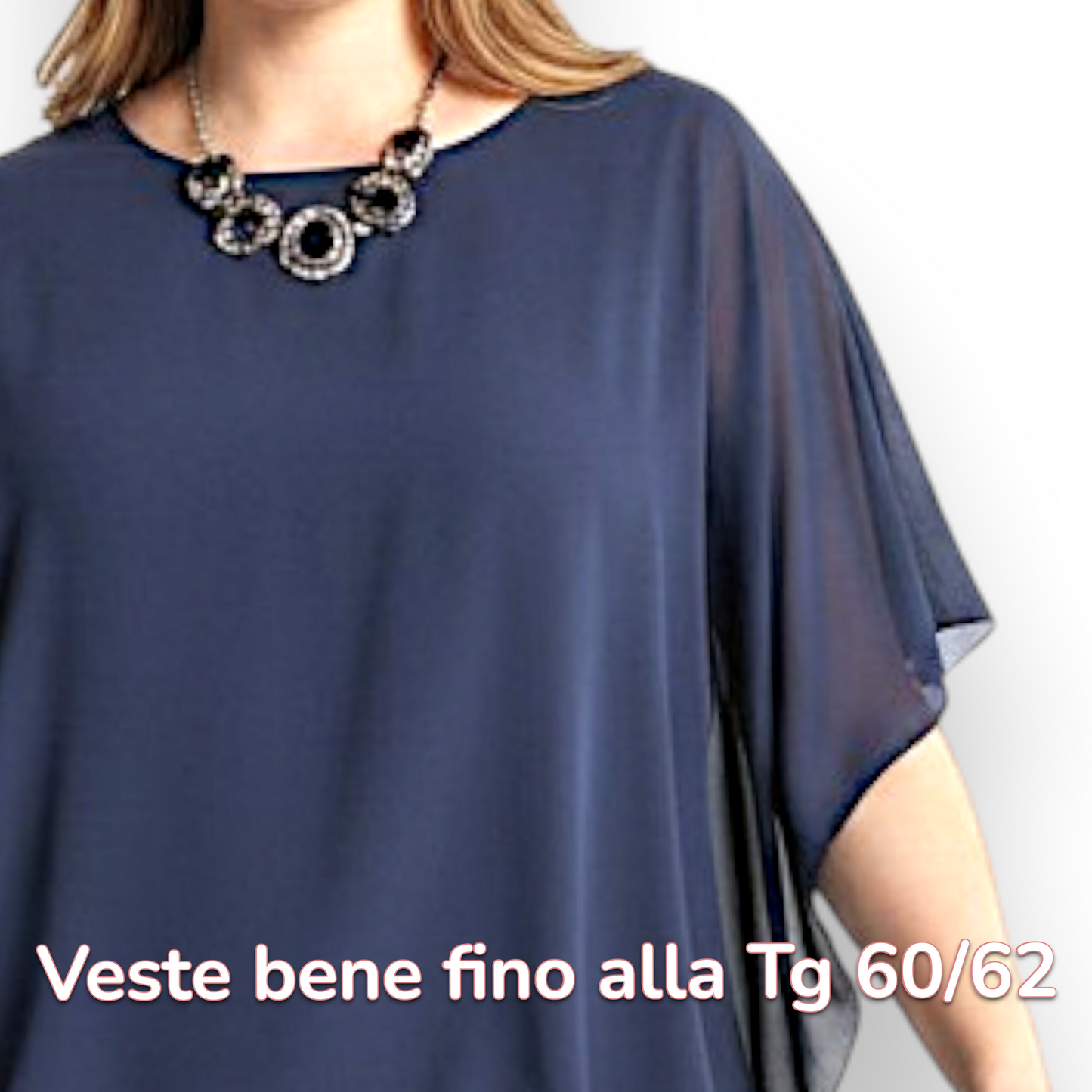 Maxi Maglia in Georgette e Viscosa Diana
