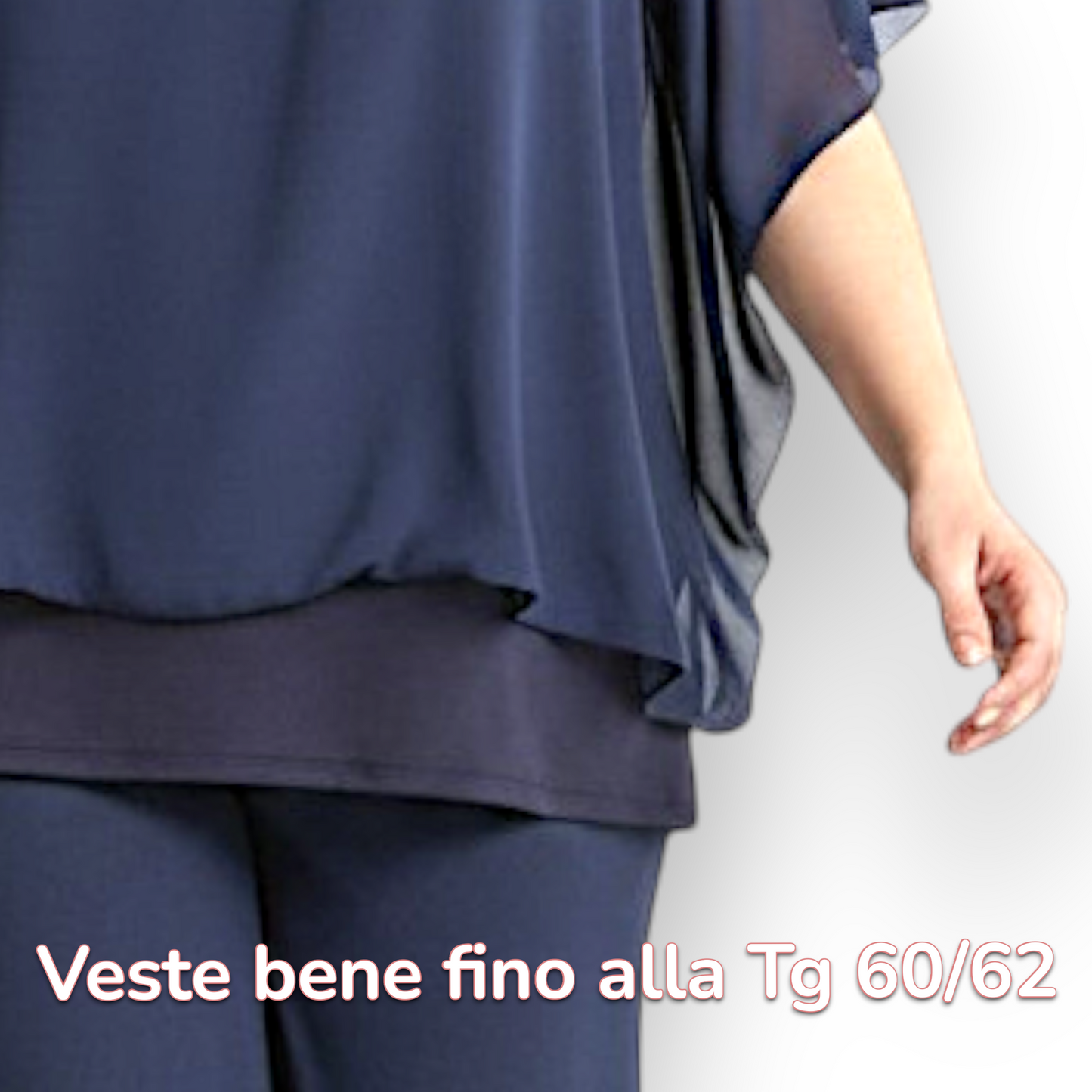 Maxi Maglia in Georgette e Viscosa Diana