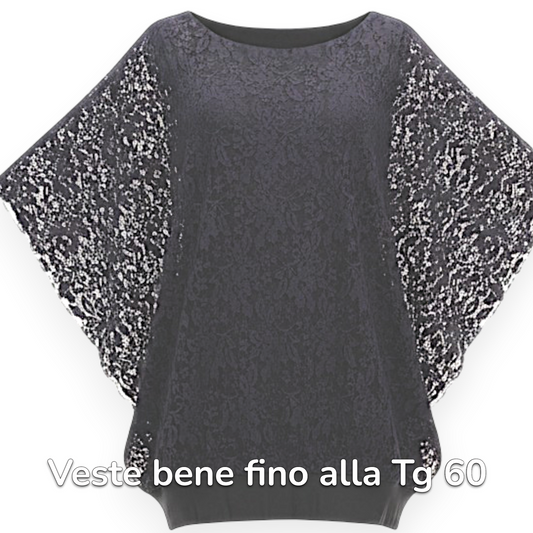 Maxi Maglia in Pizzo e Viscosa Dolly