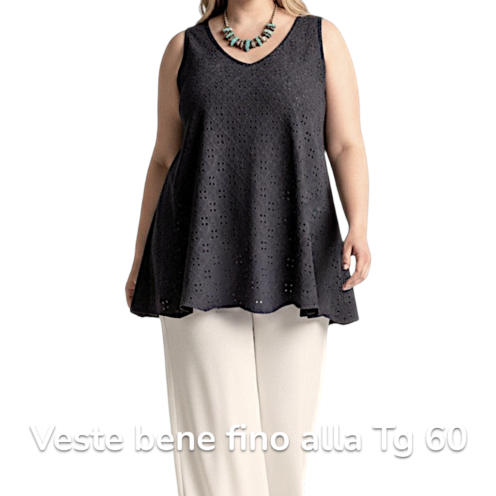 Maxi Top Elasticizzato Traforato Piera