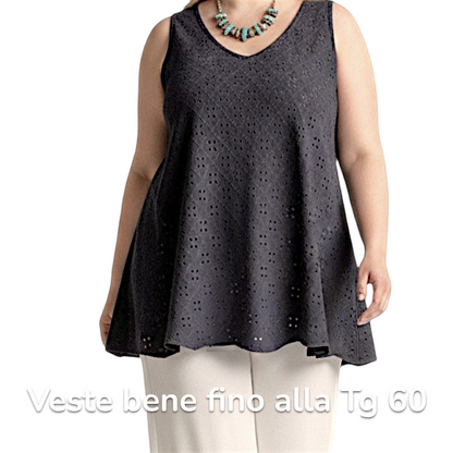 Maxi Top Elasticizzato Traforato Piera