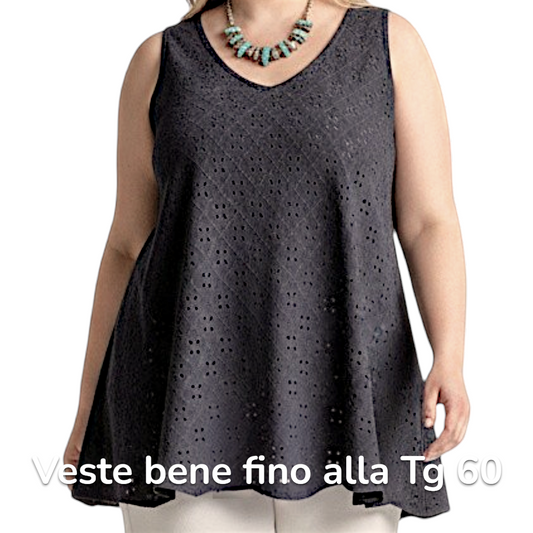 Maxi Top Elasticizzato Traforato Piera
