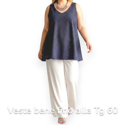 Maxi Top Elasticizzato Traforato Porzia