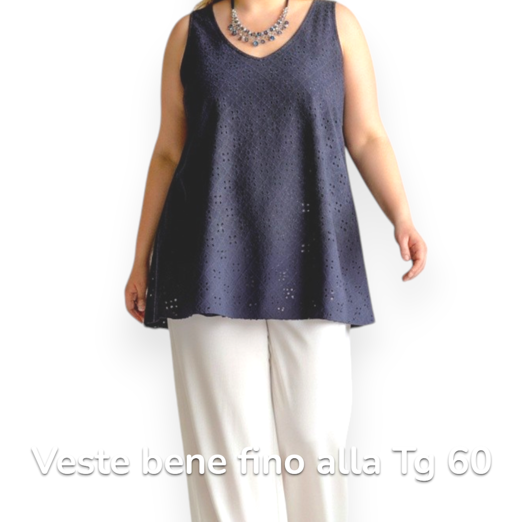 Maxi Top Elasticizzato Traforato Porzia