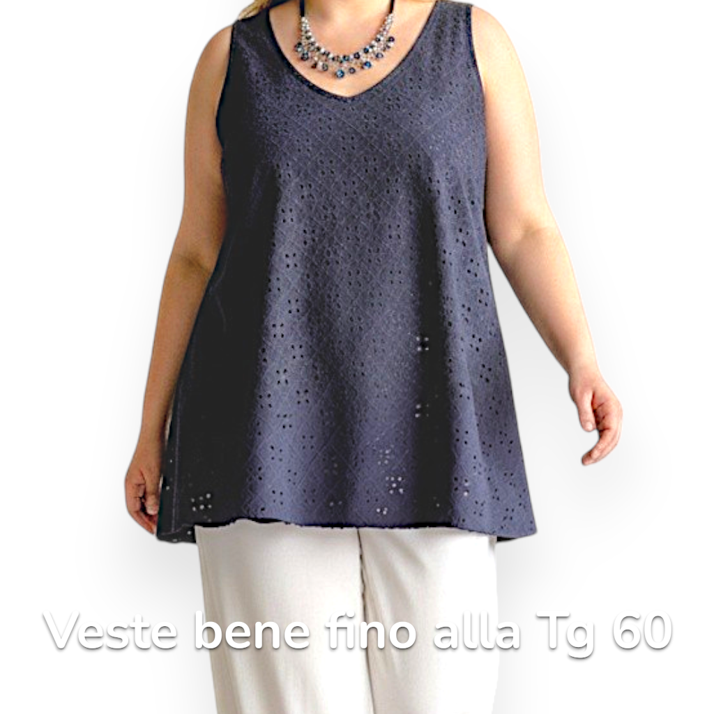 Maxi Top Elasticizzato Traforato Porzia